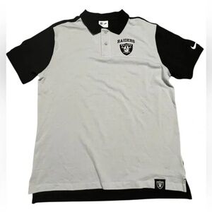Nike Las Vegas Raiders Athletic Polo Shirt 2 button Black/Gray Medium
